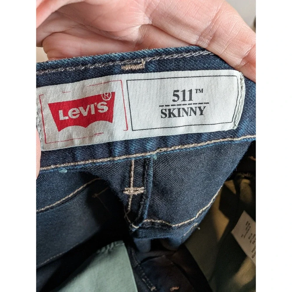 Levi's 511 Skinny Jeans Boys Size 16 Regular Dark Indigo Denim 28x28 Stretch
